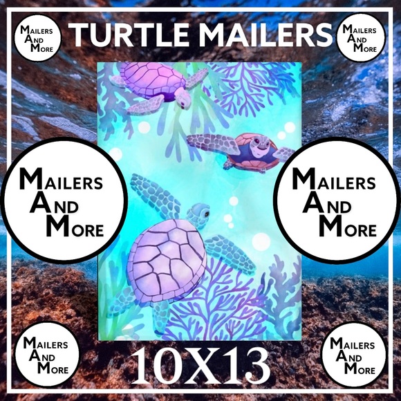50 10X13 Poly Mailers Turtles Ocean Shipping Bags Envelopes Bags PRICE IS FIRM - Picture 4 of 9